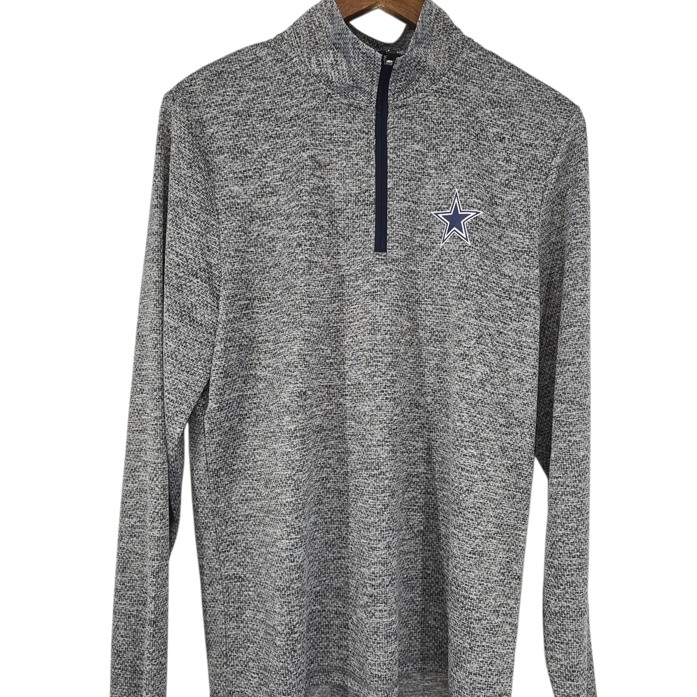 NFL Dallas Cowboys Authentic‎ a Gray Quarter-Zip Pullover Size S